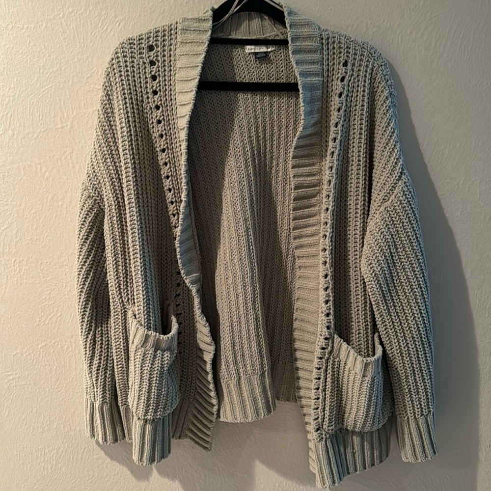 American Eagle Sage Green Cardigan size small